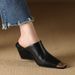 2025 New Ladies Genuine Leather Metal Head Mules Fashion Med Chunky Heels Summer Wedges Slippers Women Casual Office_vogvips.com