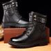 European Warm Series Autumn Winter Cotton Shoes Military Men's Martin Mid-Calf Combat Boots Business_vogvips.com