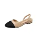 Patchwork Leather Slingbacks Women's Fashion Flat Heel Formal Ladies Sexy Sandals Dress Wedding Party Shoes Ddmypanda_vogvips.com