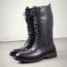 European Warm Series Kuqi Autumn Winter Long Martin Pointed Toe Lace-up Korean Style Britih Leather High Tube Trendy Men' Denim Riding_vogvips.com