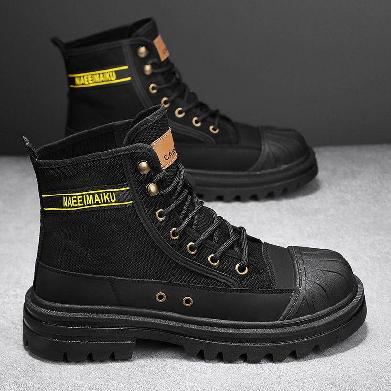 Martin High Top Autumn New Thick Sole Canvas Casual Sports Men's Workwear Versatile Motorcycle Ankle Boots_vogvips.com