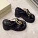 Women's Platform Wedge Sandals Summer Style 2025 New Arrival Versatile Petite Height Increasing One Strap With Metal Buckle_vogvips.com