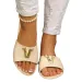 2026 New Women's Flat With Metal Buckle Versatile Anti Slip Beach One Line Cool Slippers_vogvips.com