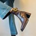 Sheepskin Version~ Genuine Leather Retro Square Toe Belt Buckle Chunky Heel Slim Elegant Commuting Versatile Short_vogvips.com