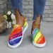 Women's For Spring Autumn 2025, New Casual And Versatile Oversized Canvas Shoes, Loafers, Flat Bottomed Color Blocked_vogvips.com