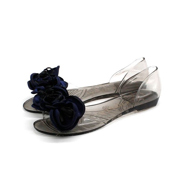 Heli Shark Women's Summer New Fish Mouth Transparent Jelly Beach Fashion Casual Rose Bow Breathable Sandals Trendy_vogvips.com