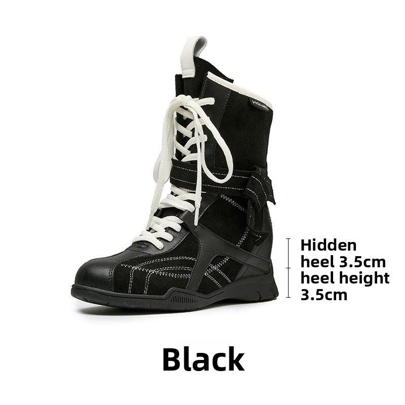 Vintage Boxing 2025 New Autumn Winter Outdoor Martin For Petite Women With Hidden Heel, Comfortable Mid-Calf Boots_vogvips.com