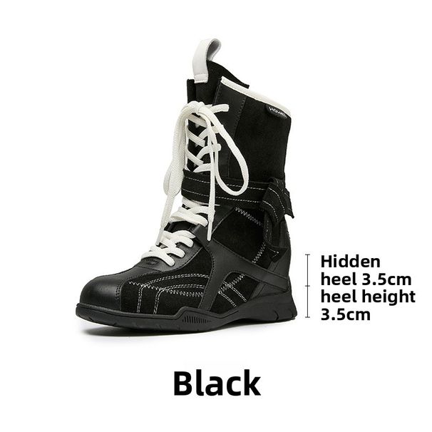 Vintage Boxing 2025 New Autumn Winter Outdoor Martin For Petite Women With Hidden Heel, Comfortable Mid-Calf Boots_vogvips.com