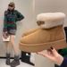 Thick Soled Snow Boots For Women, Versatile With Added Fleece And Thick Thickness, Suitable For Both Wearing And Short Sleeved Snow Cotton Shoes_vogvips.com