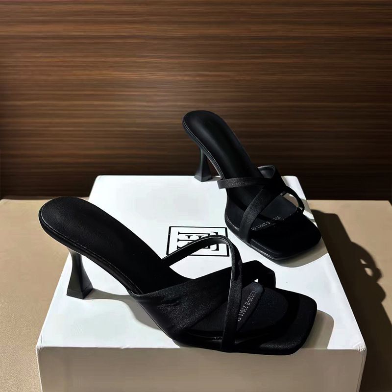 French Chic Criss-cross Leopard Print Stiletto Thong Sandals - New Summer High Heel Open-toe Mules_vogvips.com
