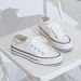 Thick Soled Two On Canvas For Women Spring New Korean Version Versatile Half Drag Trendy One Foot White Lazy Shoes_vogvips.com