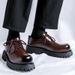 Leisure Business Thick Soled Men's Lace Up Leather Sneakers Man Minimalism Casual For Men Party Walking Fashion Shoes_vogvips.com