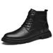 Height Increasing Martin Boots Men's High Top Tooling Boots Men's Leather Boots Trendy Black Boots_vogvips.com