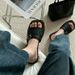 Square-Buckle Woven Strap For Men And Women: Outdoor, Non-Slip, Versatile, Thick-Soled Summer Beach Sandals_vogvips.com
