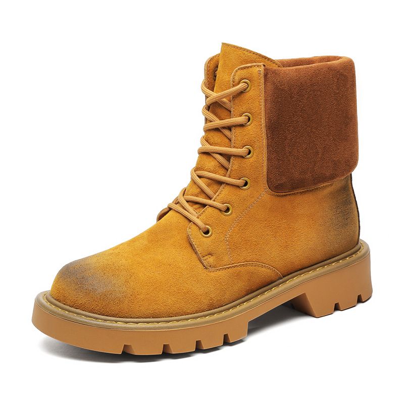 Vintage Tooling Martin Boots Casual Couple Big Head Boots Thick Heel Short Boots_vogvips.com