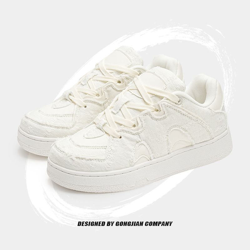 Blue And White Color-Block Retro Casual Lightweight Thick-Soled Trendy Sneakers Versatile Couple Sports Shoes For Women_vogvips.com