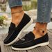 plus Size Women's Slip-On Loafers European American Style Low Heeled Shoes_vogvips.com