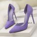 8915-3 Korean Style Fashion Simple Thin High Heel Suede Slimming Shallow Mouth Pointed Toe Side Sexy Hollow Women's_vogvips.com