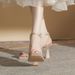 972-0 Square High Heels For Women Waterproof Platform 2023 New Open Toe Korean Style Office Chunky Heel Women's Shoes_vogvips.com