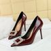 6122-K32 Fashionable End Pointed Ultra Fine High Heels Lacquer Leather Bright Surface Shallow Mouth Single Water Diamond_vogvips.com