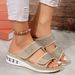 New Slippers For Women Casual Large Size Rhinestone Wedge Heel Air Cushion Slippers_vogvips.com
