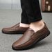 Large Size Men's Shoes Men's Casual Leather Shoes Soft-soled Beanie Shoes_vogvips.com