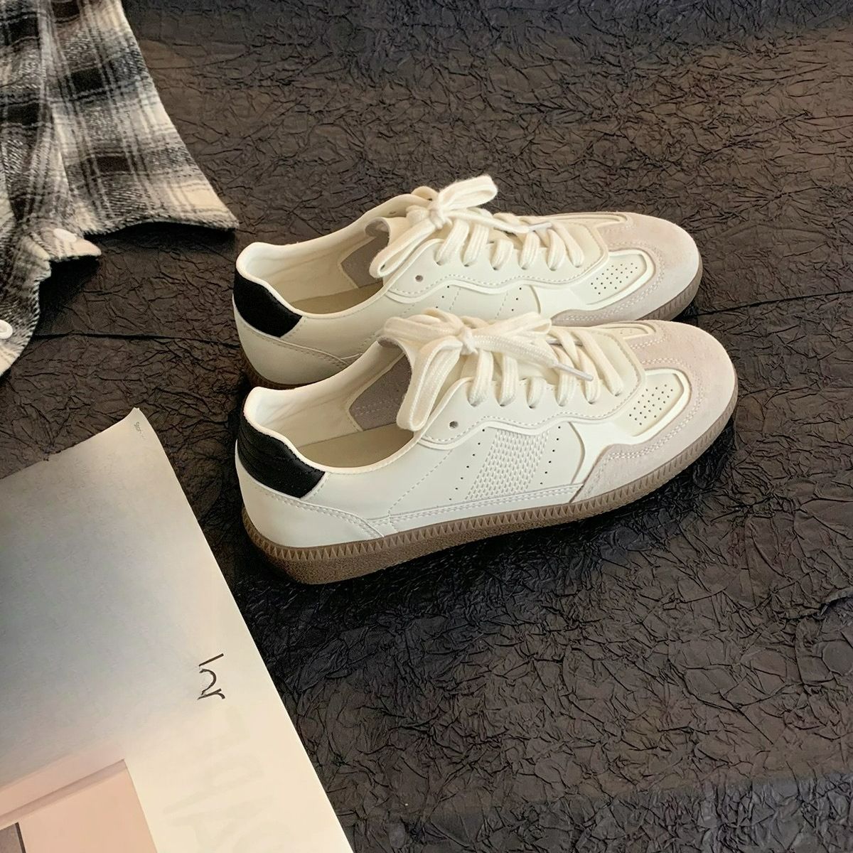 Grape Ma Same Academic Style Silver Shoes Retro Versatile Breathable Leather Surface Casual Moral Training Shoes Women's Tide_vogvips.com