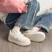 Huili WXY-Q100N Women's White Sneakers 2026 Spring New Model Velcro Niche Student Thick-Soled Casual Shoes_vogvips.com