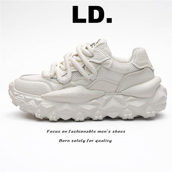 FashiNewable Color-Blocked Thick-Soled Dad For Men, Versatile Casual Sports Shoes With Breathable Interior, Trendy_vogvips.com