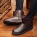 Men's Winter Snow Boots Fleece Lined Waterproof Thick Warm PU Leather Martin Trendy Couple Cotton Shoes for Men And Women_vogvips.com