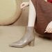 High Heel Boots For Women Pointed Toe Short Boots Slim Boots 2025 New Autumn Winter Brown Boots Chunky Heel French Style Mid-Calf_vogvips.com