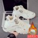 Summer High-Top Fleece-Lined Thickened Warm Cotton Sports Sneakers Men's Casual White Trendy Snow Winter Shoes_vogvips.com