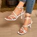 New Cross-border Summer Style Square-toed Strap Sanda For Women, Fairy-style High-heeled Shoes With Thin_vogvips.com