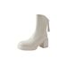 White Martin 2023 New Autumn Winter Thick Sole Slimming Height Increasing Chunky Heel Short Boots For Petite Women_vogvips.com