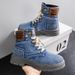 European Warm Series Large Size 48 Men's 2025 New Mid-Top Denim Casual Versatile Work Shoes Martin Boots_vogvips.com