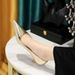 1961-17 Wind Metallic Embossed Fine Middle Heel Shallow Mouth Pointed Women's Banquet Spring And Autumn Single Shoes_vogvips.com