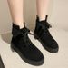 Women's Short 2025 New Martin Slim Spring Style Ankle Boots Winter Autumn Flat Lace-up_vogvips.com