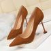 Elegant Pointed Toe Stiletto Heels For Women - Ultra High Heel (8cm+) Suede Dress Shoes For Parties & Special Occasions_vogvips.com