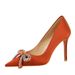 1983-H61 European And American Style Fashion Party Heels Stiletto Bow Shallow Mouth Pointed Toe Ultra High Heel Single_vogvips.com