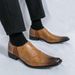 Euro Step Business Brogue Casual Leather Men's Slip-On Formal Office Groom Wedding Shoes_vogvips.com