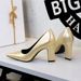 1727 European And American Style Chunky Heel Party Women's Versatile High Heels Slip-On Commuting Comfortable Pointed_vogvips.com