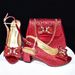 Dinner party with bow heeled sandals with handbag set everyday_vogvips.com