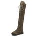2020 Autumn Winter New Style Lace-Up Round Toe Patent Leather Long Women's Boots Large Size 41-43_vogvips.com