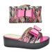 Sweet and cute wind platform sandals with the same style bag party dinner shoe bag set_vogvips.com