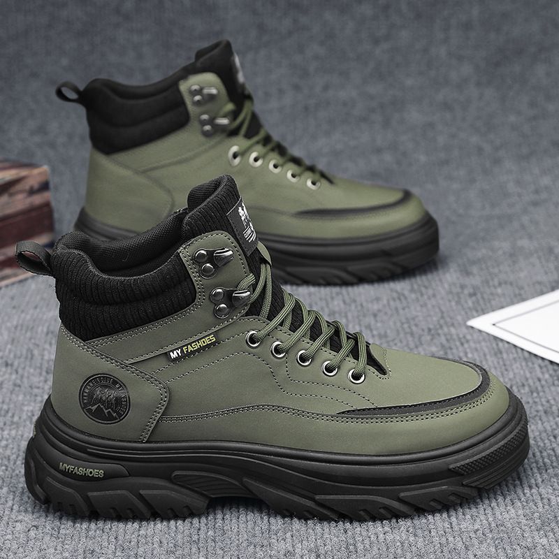 European Warm Series High-top Shoes Autumn Winter New Outdoor Work Safety Men's Sports Casual Wear-resistant Thick-soled Martin Boots_vogvips.com