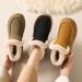 Snow Korean Style Winter 2024 New Fleece-Lined Thickened Large Boots Warm Flat Soft Sole Women's Cotton Shoes_vogvips.com