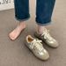 Silver German Training 2025 New Spring/Summer Soft Soled Casual Versatile Flat Sneakers Board Women's Single Shoes_vogvips.com