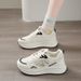 Fashion Lightweight Sneakers For Women 2025 Spring New Versatile Lace-up Platform Thick-soled Casual Dad Shoes_vogvips.com