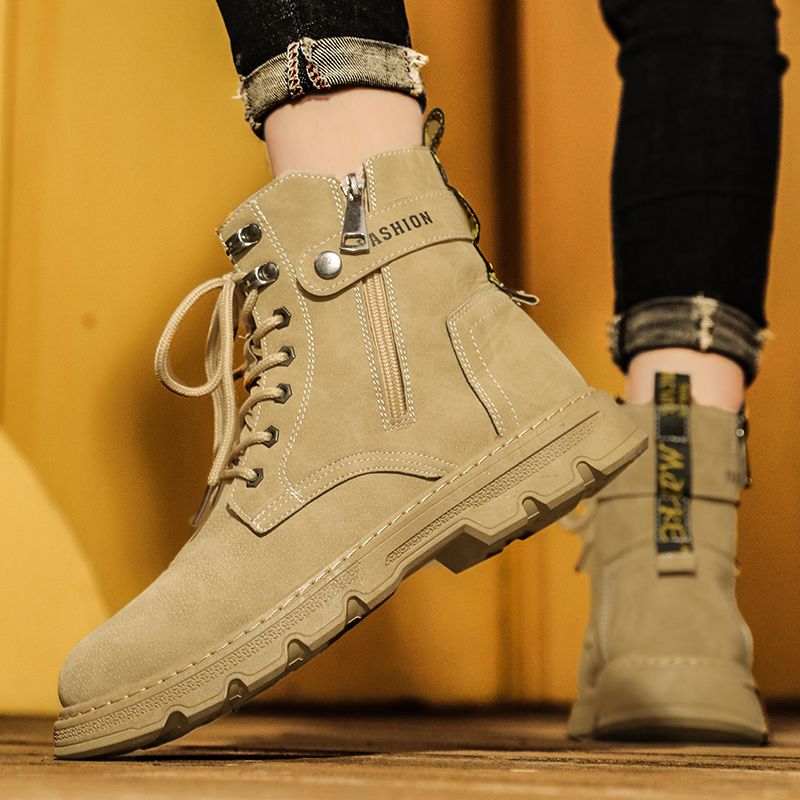 European Warm Series Men's Martin High Top Autumn Motorcycle British Style Winter Short Work Boots_vogvips.com