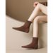 Weiwei Lady 351-1 Women's Height-Increasing Ankle Boots 2025 Autumn/Winter New Pointed Toe Slim Boots Suede Stretch Boots_vogvips.com